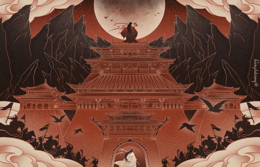 wei wuxian and lan wangji (modao zushi) drawn by huaepiphany