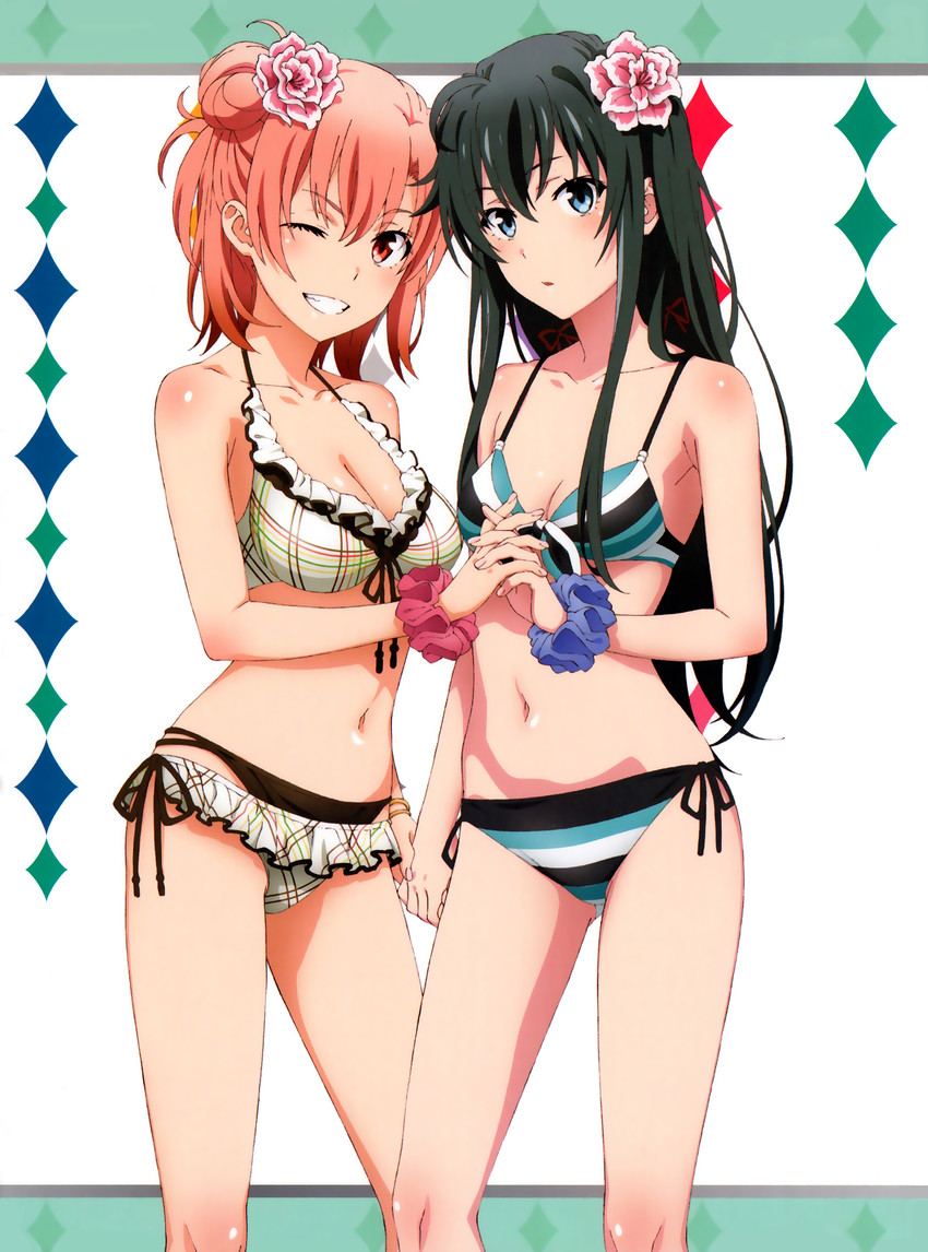 yukinoshita yukino and yuigahama yui (yahari ore no seishun lovecome wa machigatteiru.) drawn by fujii_yui