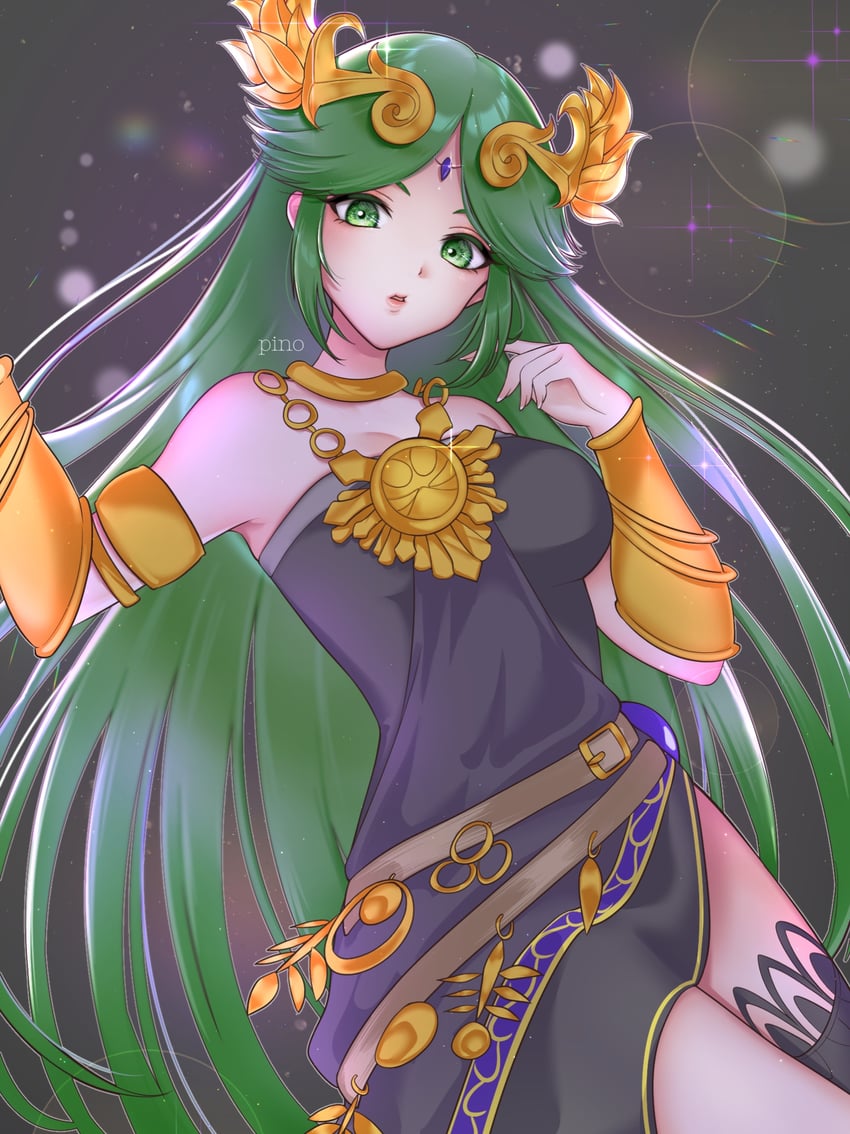 palutena (super smash bros. and 2 more) drawn by p_i_n_o