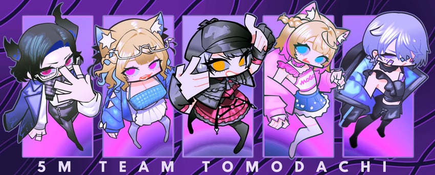 shiori novella, nerissa ravencroft, fuwawa abyssgard, mococo abyssgard, and koseki bijou (hololive and 1 more) drawn by pungson_mori