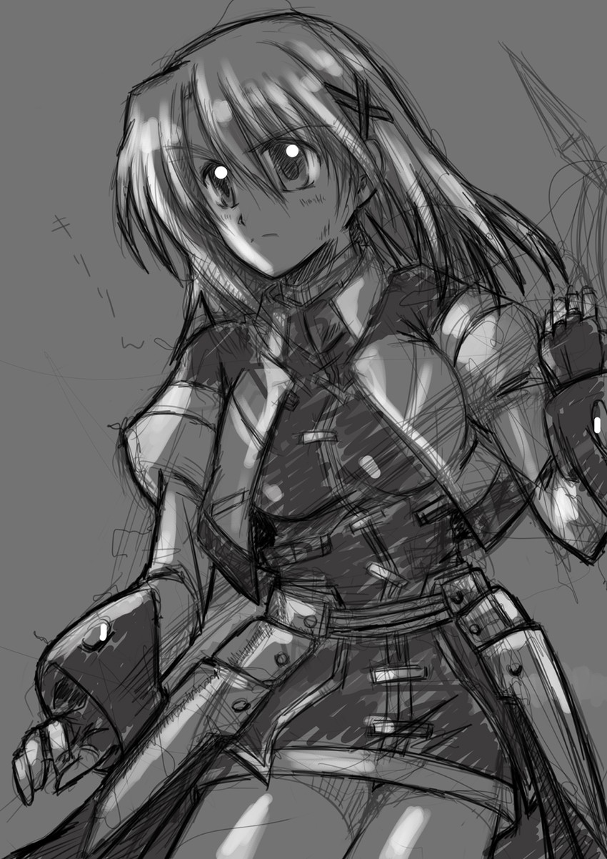 yagami hayate and schwertkreuz (lyrical nanoha and 1 more) drawn by san-pon