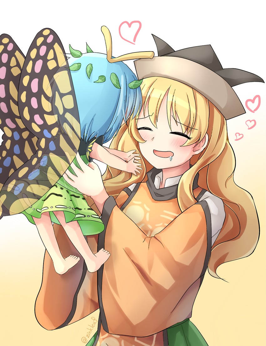 matara okina and eternity larva (touhou) drawn by yu_cha
