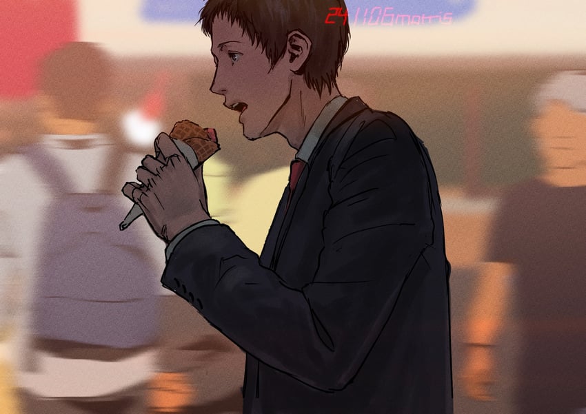 adachi tooru (persona and 1 more) drawn by morrisuit