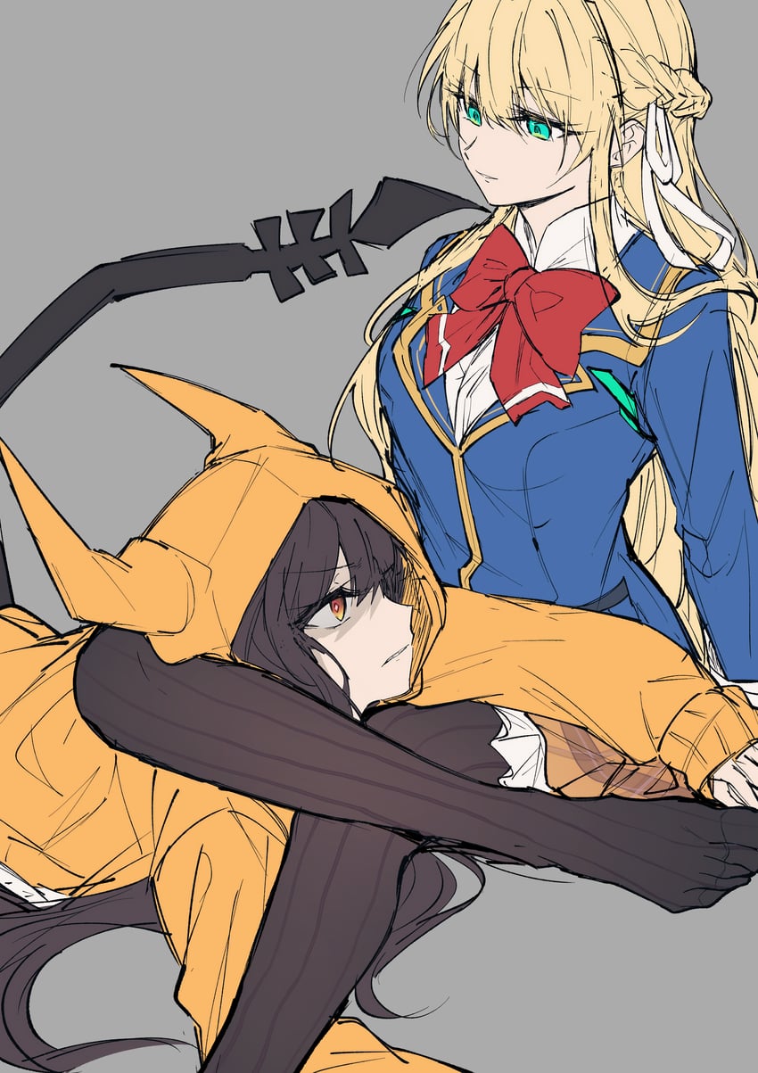 asakura karen and toujou tsukasa (heaven burns red) drawn by opi