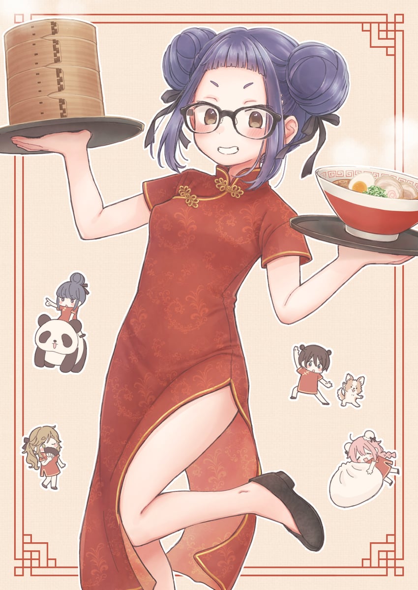 shima rin, kagamihara nadeshiko, inuyama aoi, oogaki chiaki, saitou ena, and 1 more (yurucamp) drawn by marrontorisu