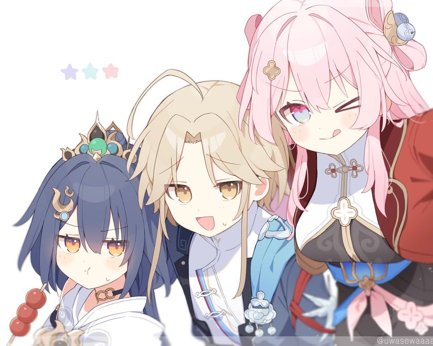 march 7th, yunli, and yanqing (honkai and 1 more) drawn by uwasewau