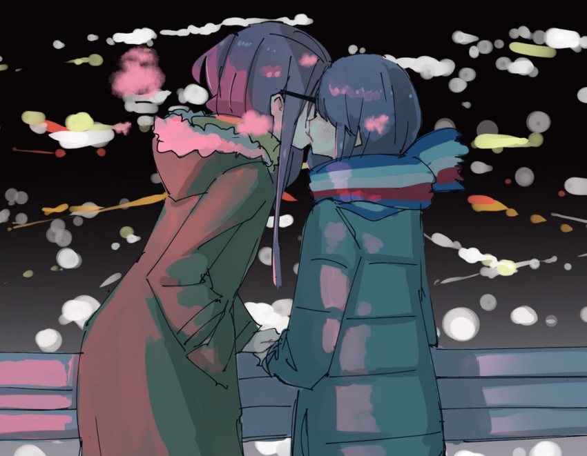 shima rin and kagamihara sakura (yurucamp) drawn by shiroshi_(denpa_eshidan)