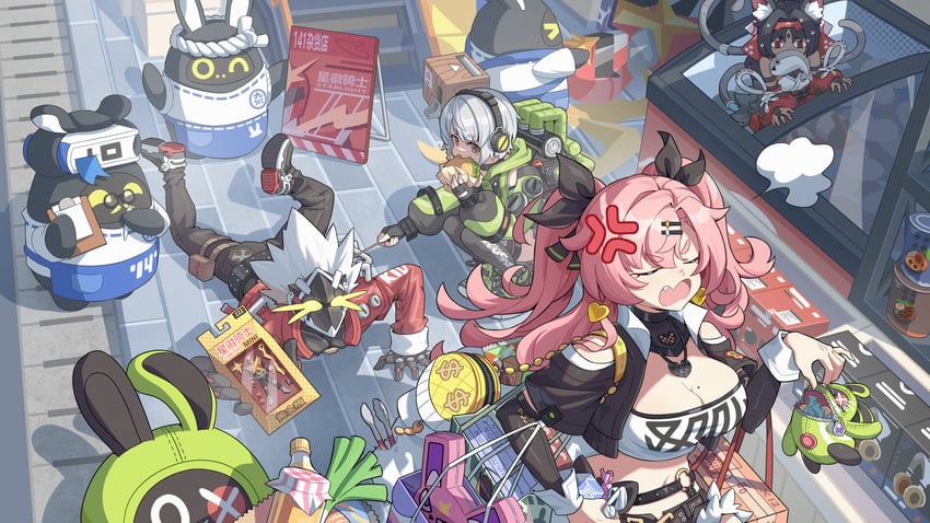 nicole demara, anby demara, amillion, nekomiya mana, and billy kid (zenless zone zero) drawn by hyny