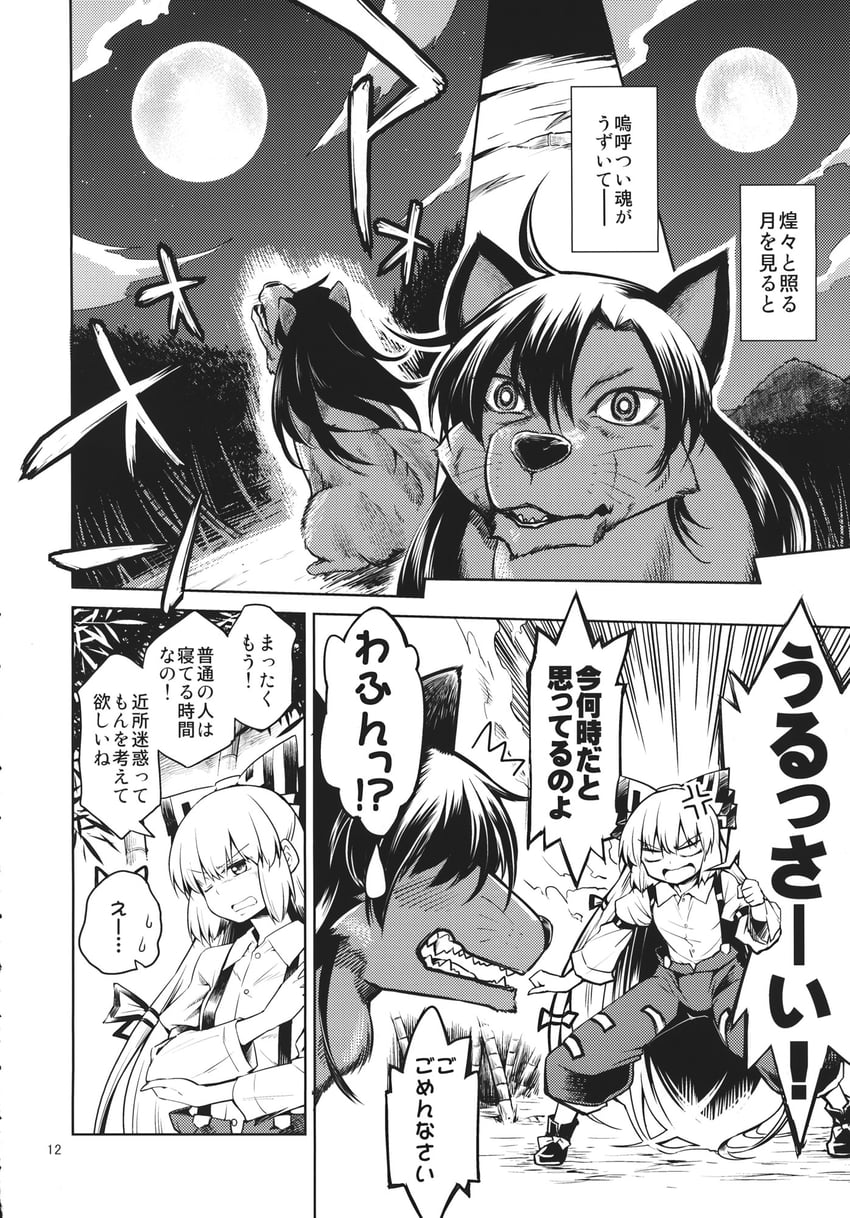 fujiwara no mokou and imaizumi kagerou (touhou) drawn by dra_(area-s)