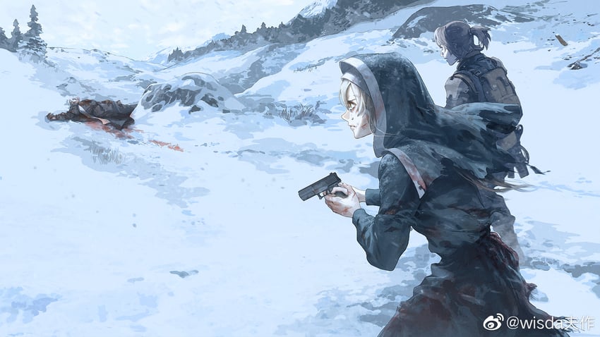 watanabe and bianca (punishing: gray raven) drawn by wisda
