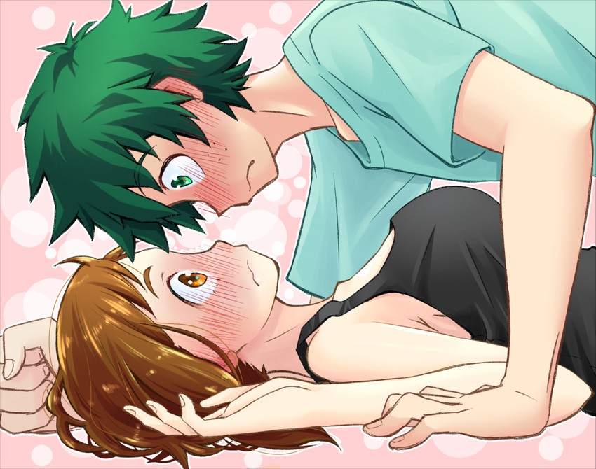 midoriya izuku and uraraka ochaco (boku no hero academia) drawn by shinzaki_kai