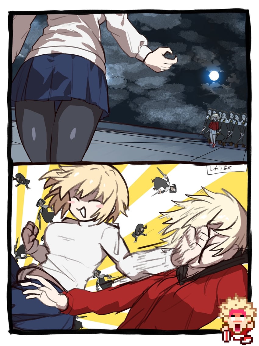 arcueid brunestud and mario gallo bestino (tsukihime) drawn by ebora