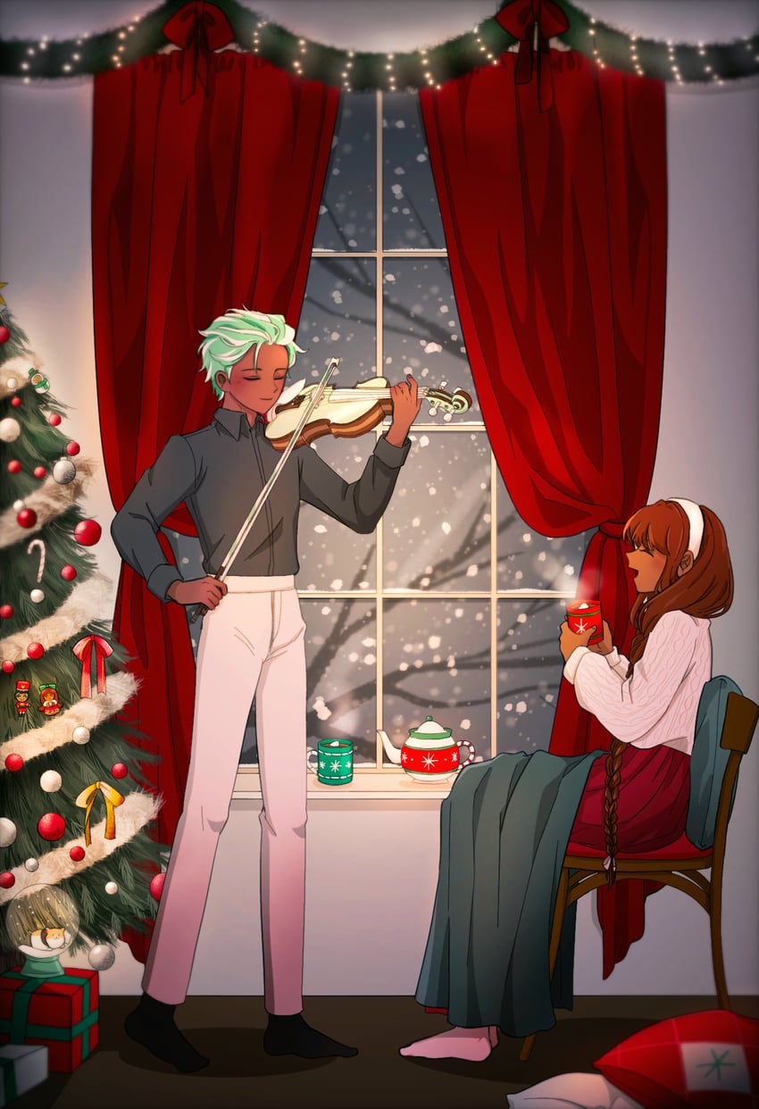 cocoa cookie and mint choco cookie (cookie run and 1 more) drawn by buttercream9627
