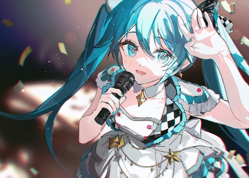 hatsune miku and more more jump! miku (vocaloid and 1 more) drawn by lunar_(lunar_815)