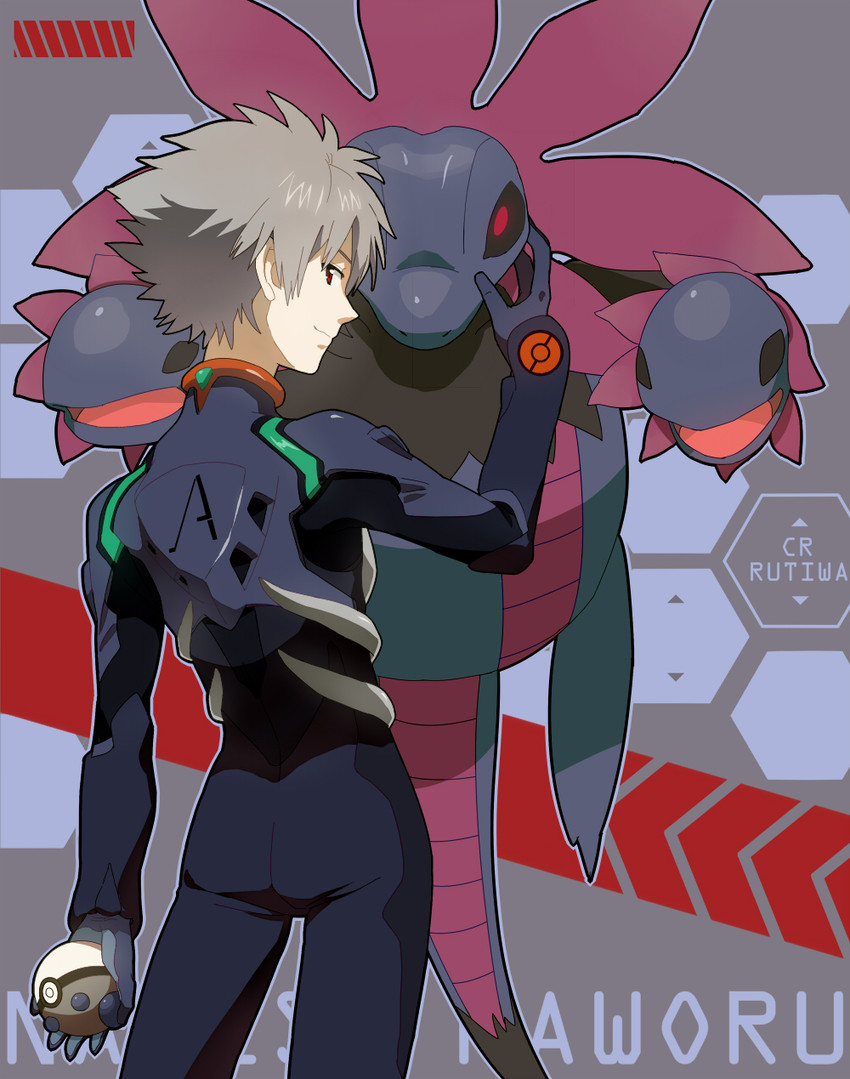 nagisa kaworu and hydreigon (pokemon and 3 more) drawn by rutiwa