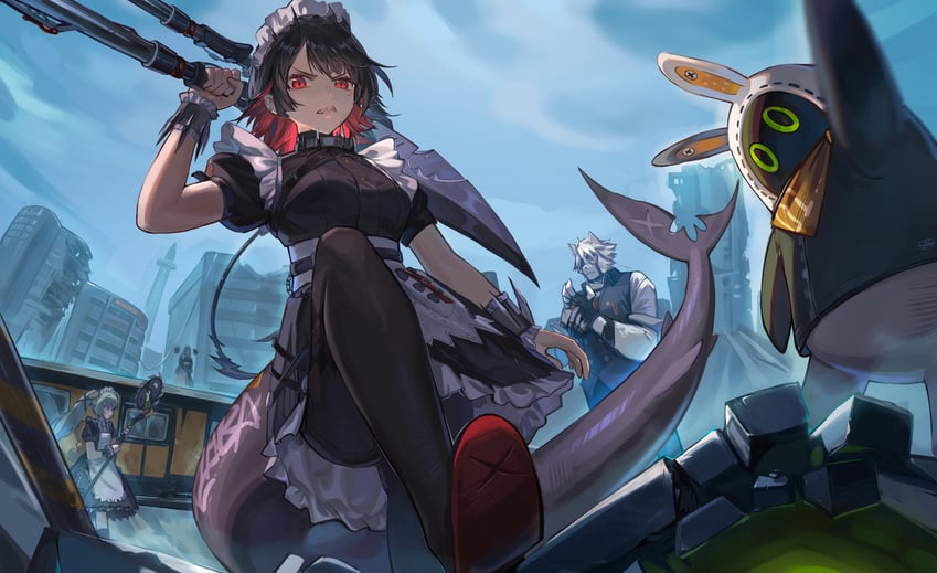 ellen joe, eous, von lycaon, corin wickes, alexandrina sebastiane, and 2 more (zenless zone zero) drawn by wangmou_zilaojuan