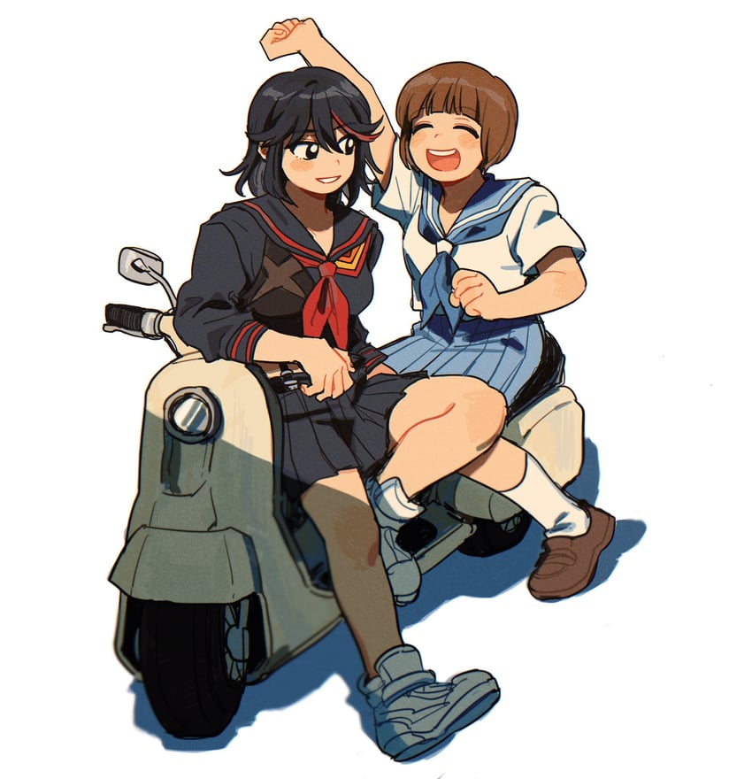 matoi ryuuko, senketsu, and mankanshoku mako (kill la kill) drawn by 2hyu_00