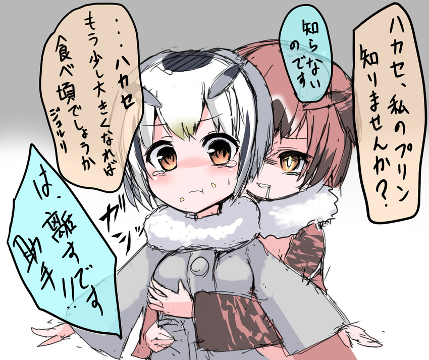 northern white-faced owl and eurasian eagle owl (kemono friends) drawn by shamuichi