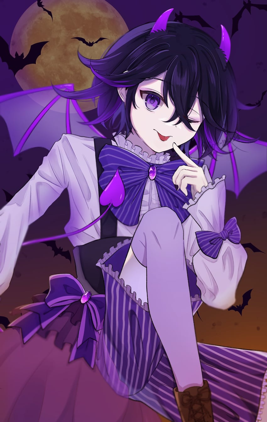 oma kokichi (danganronpa and 1 more) drawn by fuyu_ko