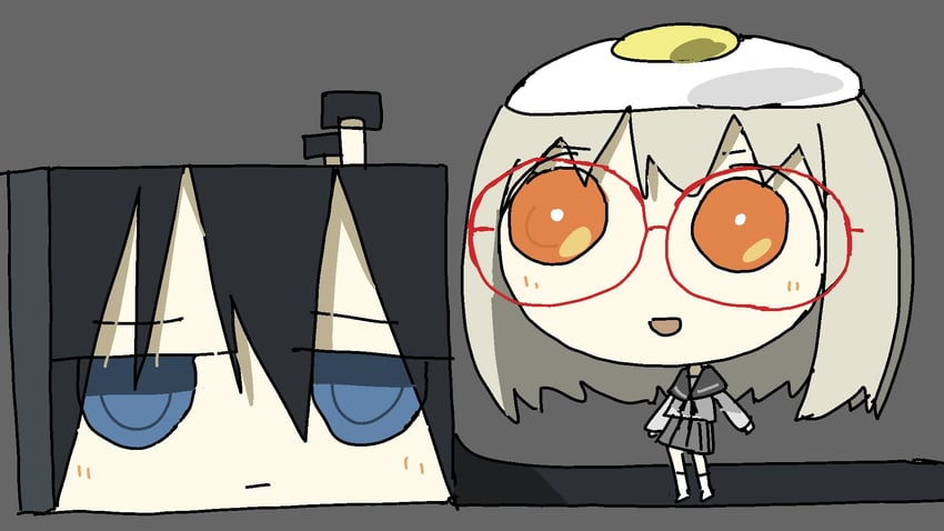 tsukishima shijima and yamashita majime (shimeji simulation) drawn by tsukumizu_yuu