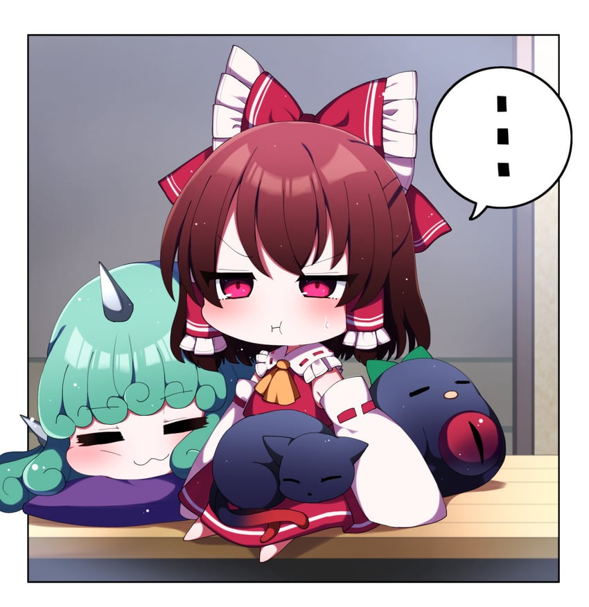 hakurei reimu, kaenbyou rin, reiuji utsuho, and komano aunn (touhou) drawn by you_(noanoamoemoe)