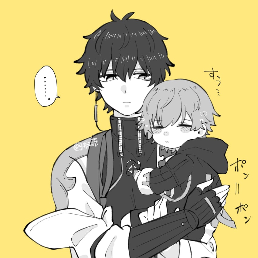 trailblazer, caelus, and dan heng (honkai and 1 more) drawn by beni_ym8
