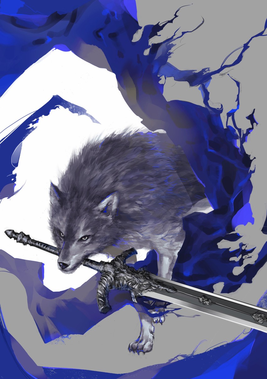 great grey wolf sif (dark souls and 1 more) drawn by nira_(nira_box)