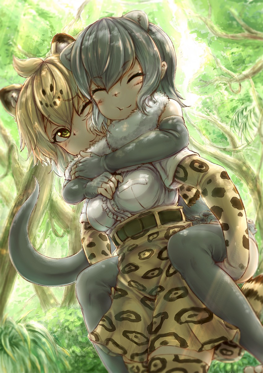 jaguar and small-clawed otter (kemono friends) drawn by okyao