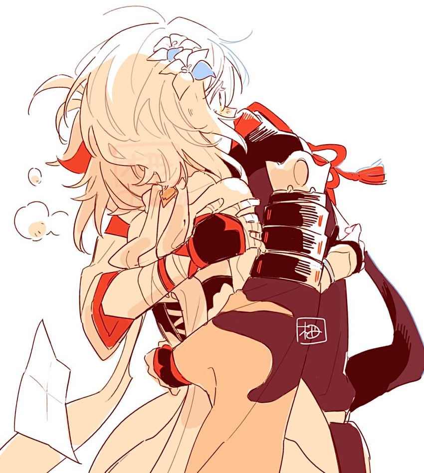 lumine and kaedehara kazuha (genshin impact) drawn by sumika_nl