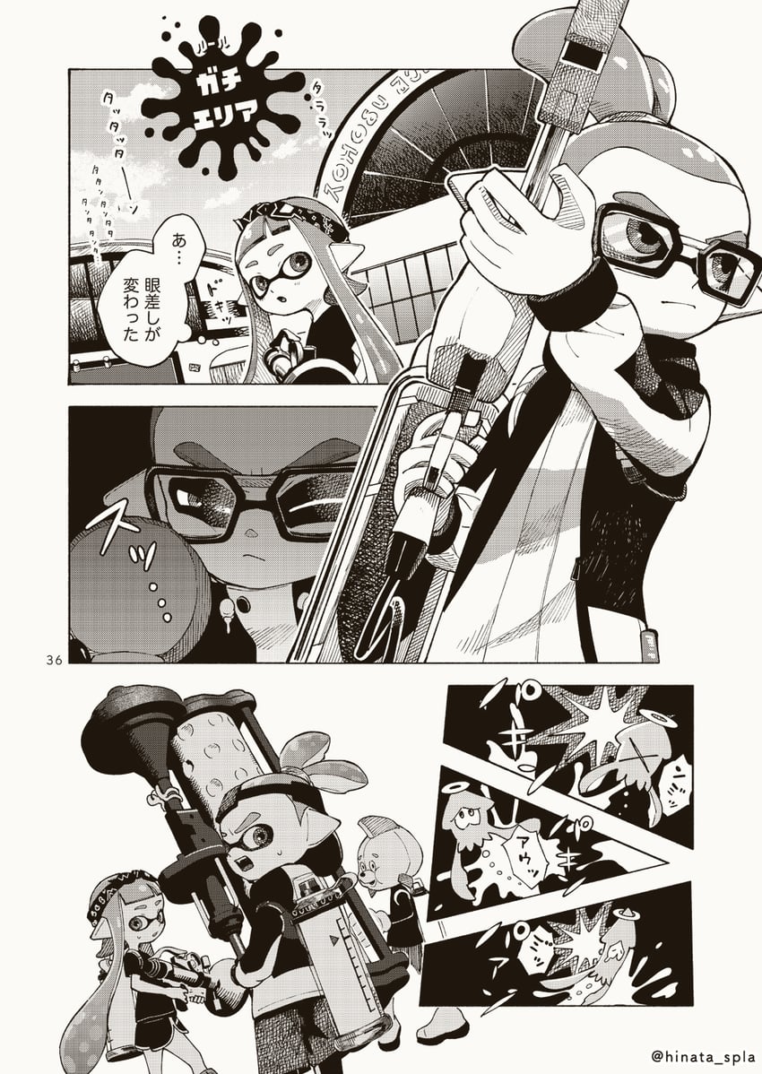 inkling player character, inkling girl, and inkling boy (splatoon and 1 more) drawn by hinata_(hinata_spla)