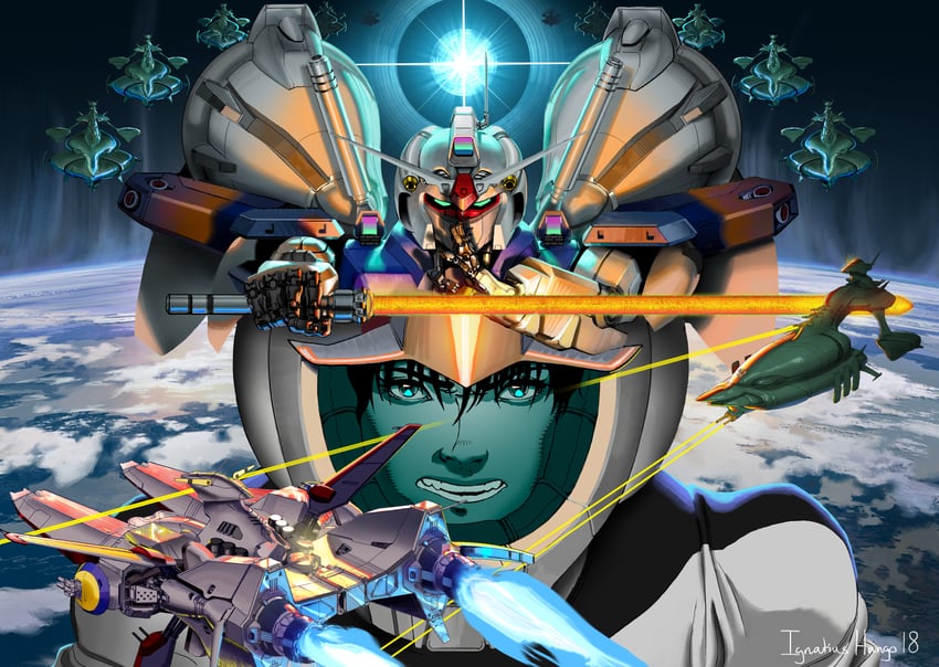 gundam gp-03 stamen, kou uraki, musai, and albion (gundam and 1 more) drawn by iggytek