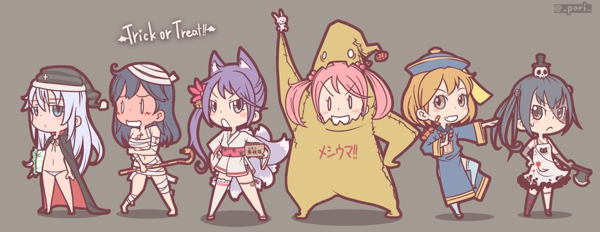 hibiki, ushio, akebono, sazanami, kasumi, and 3 more (kantai collection and 2 more) drawn by pori_(poritan81)
