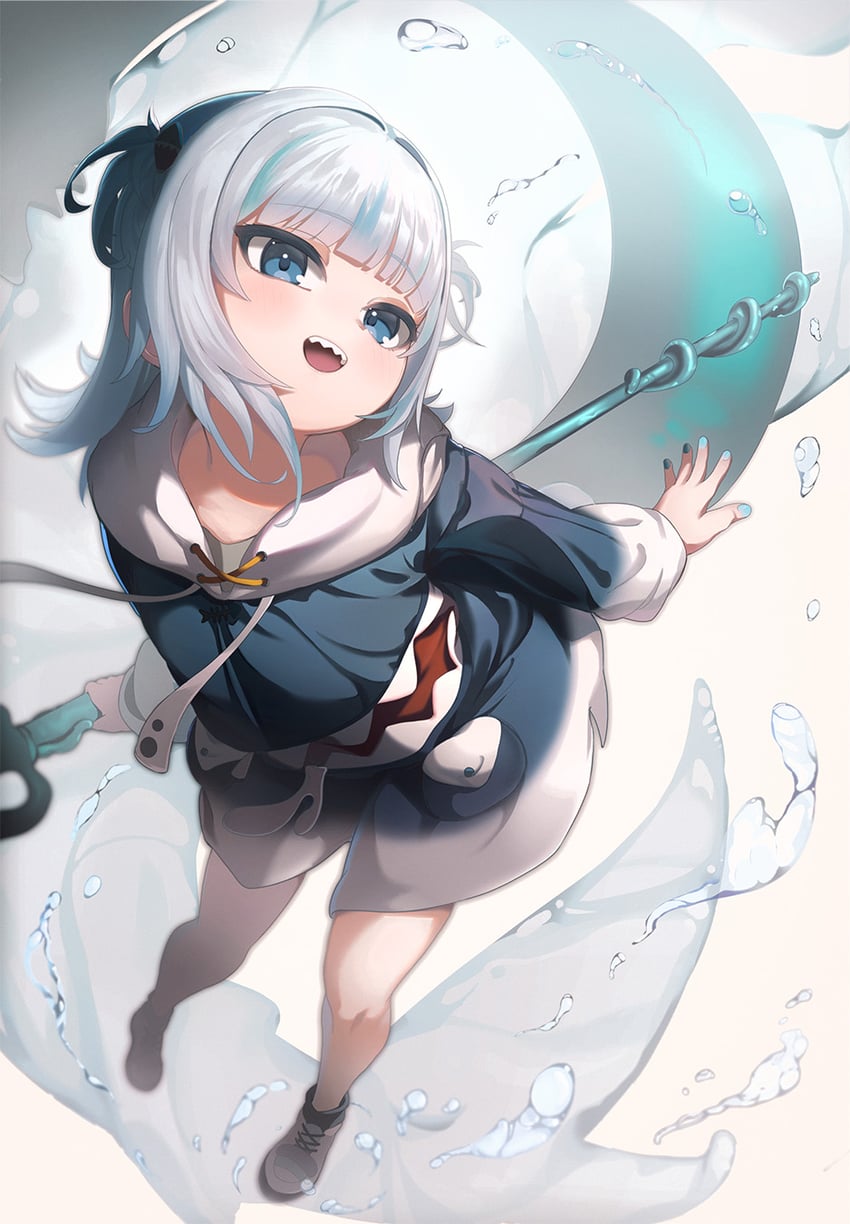 gawr gura (hololive and 1 more) drawn by nishizono_shin