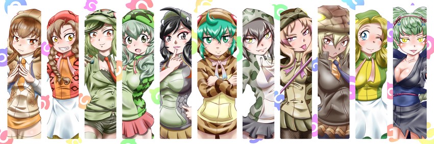 tsuchinoko, king cobra, african rock python, okinawa habu, yamata no orochi, and 6 more (kemono friends) drawn by izumi_nao