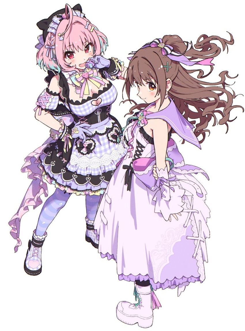 yumemi riamu and shimamura uzuki (idolmaster and 2 more) drawn by nanonin