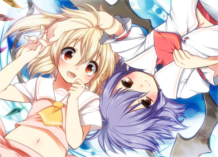 remilia scarlet and flandre scarlet (touhou) drawn by fujisaki_hikari
