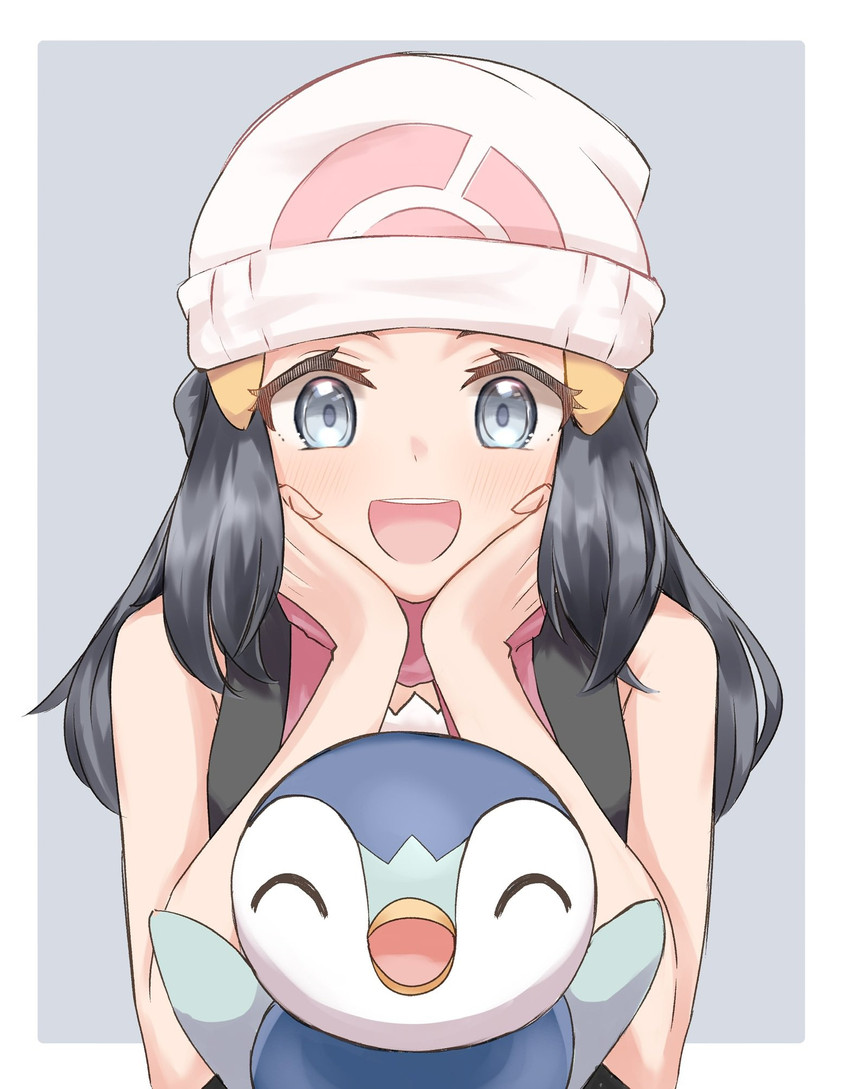 dawn and piplup (pokemon and 1 more) drawn by uji_(966qrr)