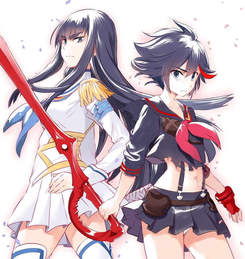 matoi ryuuko, senketsu, kiryuuin satsuki, and junketsu (kill la kill) drawn by aki_(mare_desiderii)