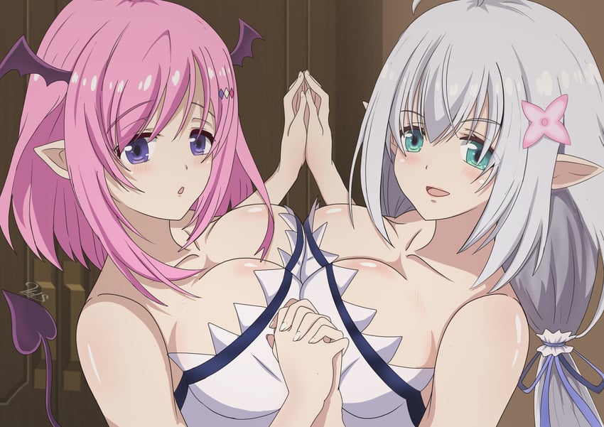 ireena litz de olhyde and ginny fin de salvan (shijou saikyou no daimaou murabito a ni tensei suru) drawn by 2bls