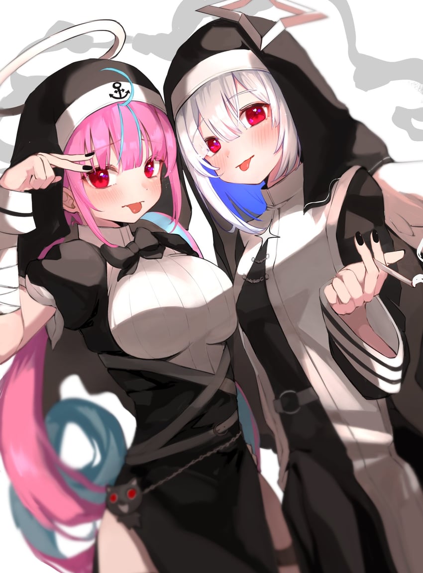 minato aqua and amane kanata (hololive and 1 more) drawn by hitsujisnow