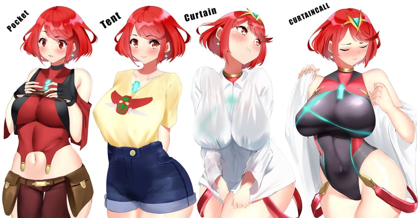 pyra, getter-1, and carmen99 (xenoblade chronicles and 3 more) drawn by icoo