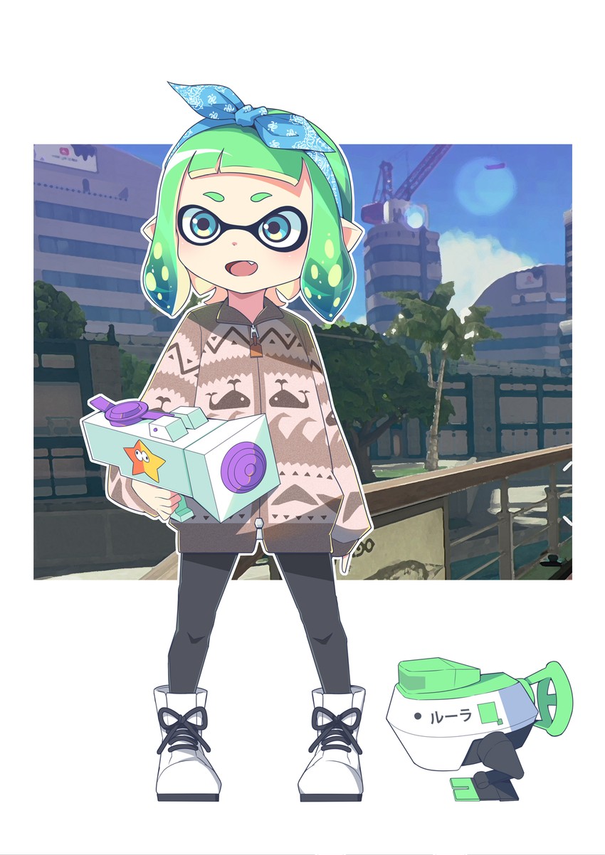 inkling player character and inkling girl (splatoon and 1 more) drawn by anchorage_akiko