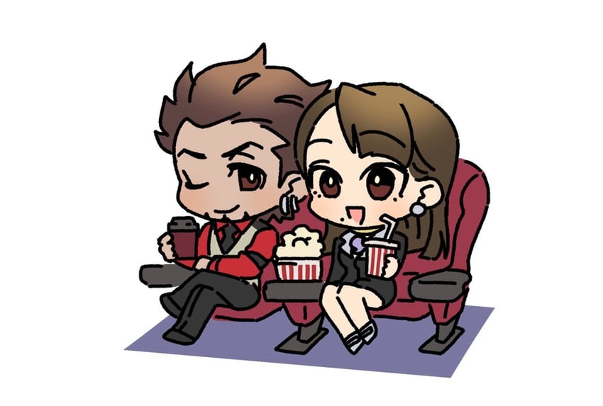 mia fey and diego armando (ace attorney and 1 more) drawn by lcageki