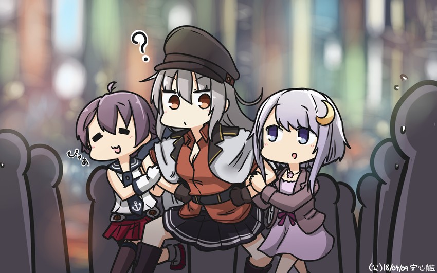 gangut, yayoi, sakawa, and gangut dva (kantai collection) drawn by hamu_koutarou