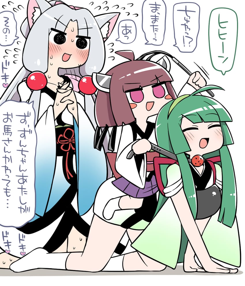 touhoku kiritan, touhoku zunko, and touhoku itako (voiceroid) drawn by rantana_(lalalalackluster)