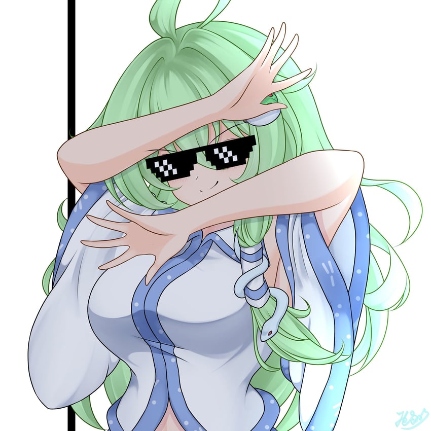 kochiya sanae (touhou and 1 more) drawn by mishihura393