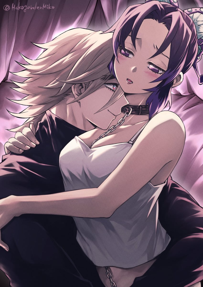 kochou shinobu and douma (kimetsu no yaiba) drawn by hamiko_(hakogardenmiko)