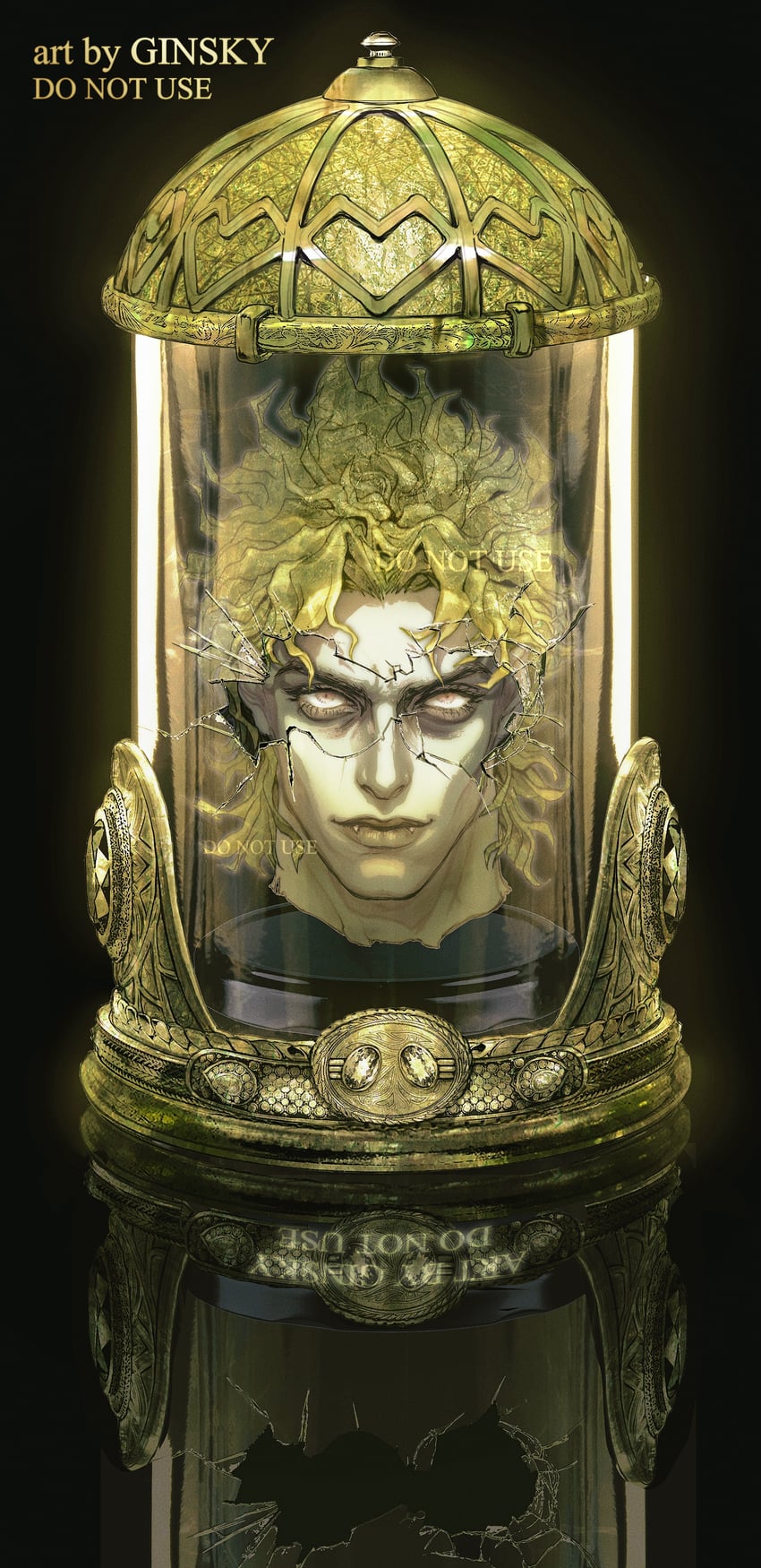 dio brando (jojo no kimyou na bouken and 1 more) drawn by ginsky2000