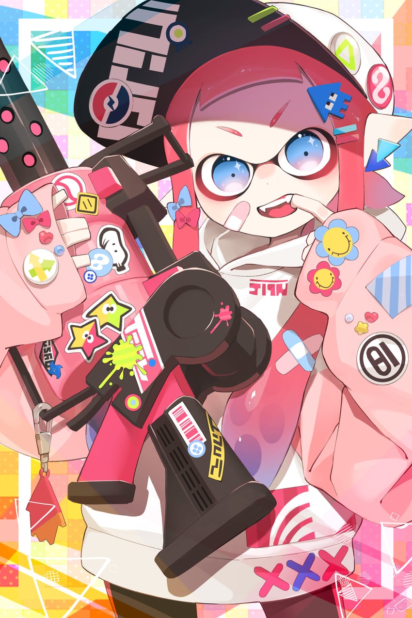inkling player character and inkling girl (splatoon) drawn by nomu_(29_nom)