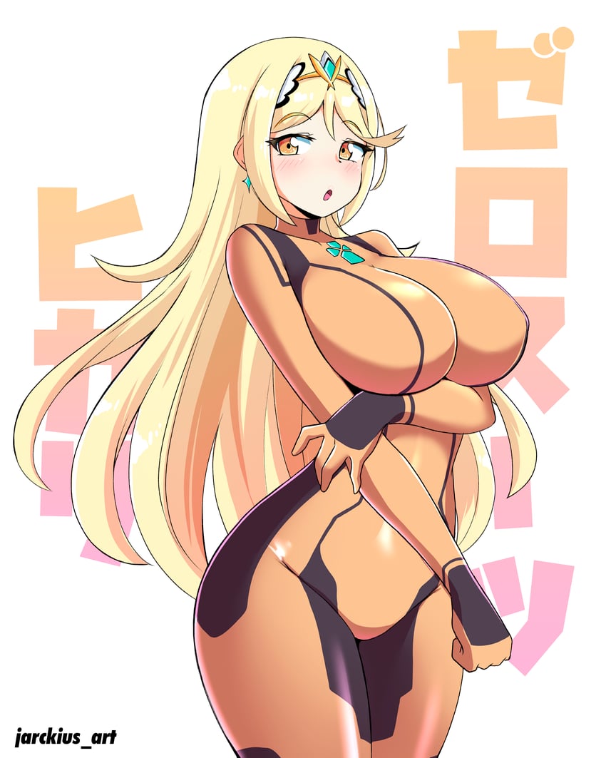 mythra and samus aran (xenoblade chronicles and 3 more) drawn by jarckius